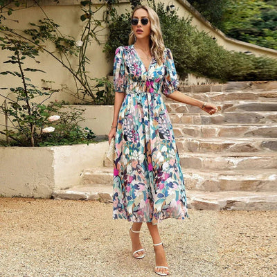 Emma™ | Colorful V-neck Dress