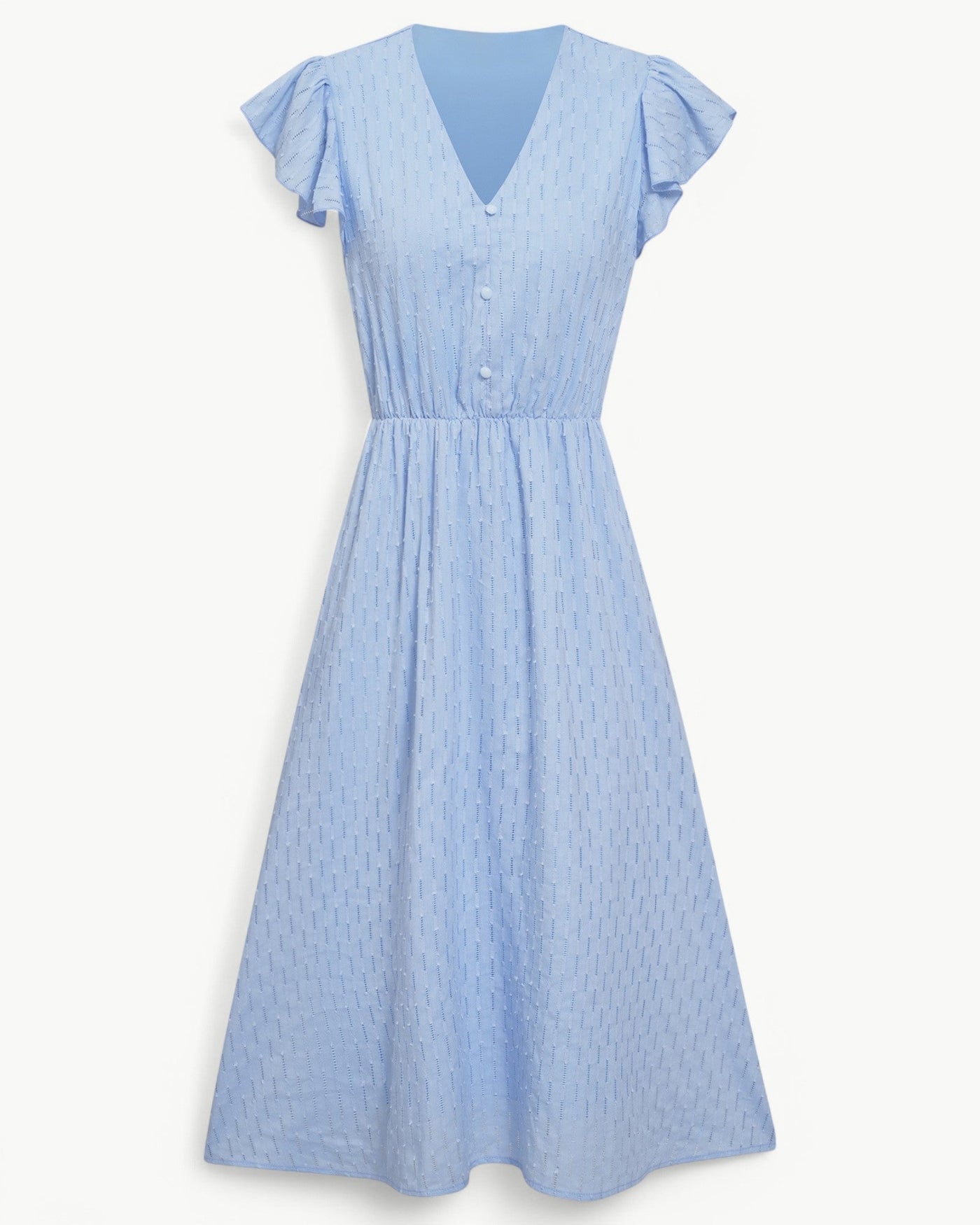 Lara™ | Dress with V-neck and Ruffled Sleeves