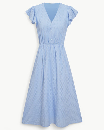 Lara™ | Dress with V-neck and Ruffled Sleeves