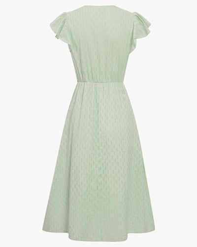 Lara™ | Dress with V-neck and Ruffled Sleeves