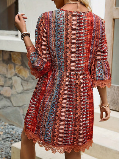Sofie™ | V-Neck Lace Trim Dress