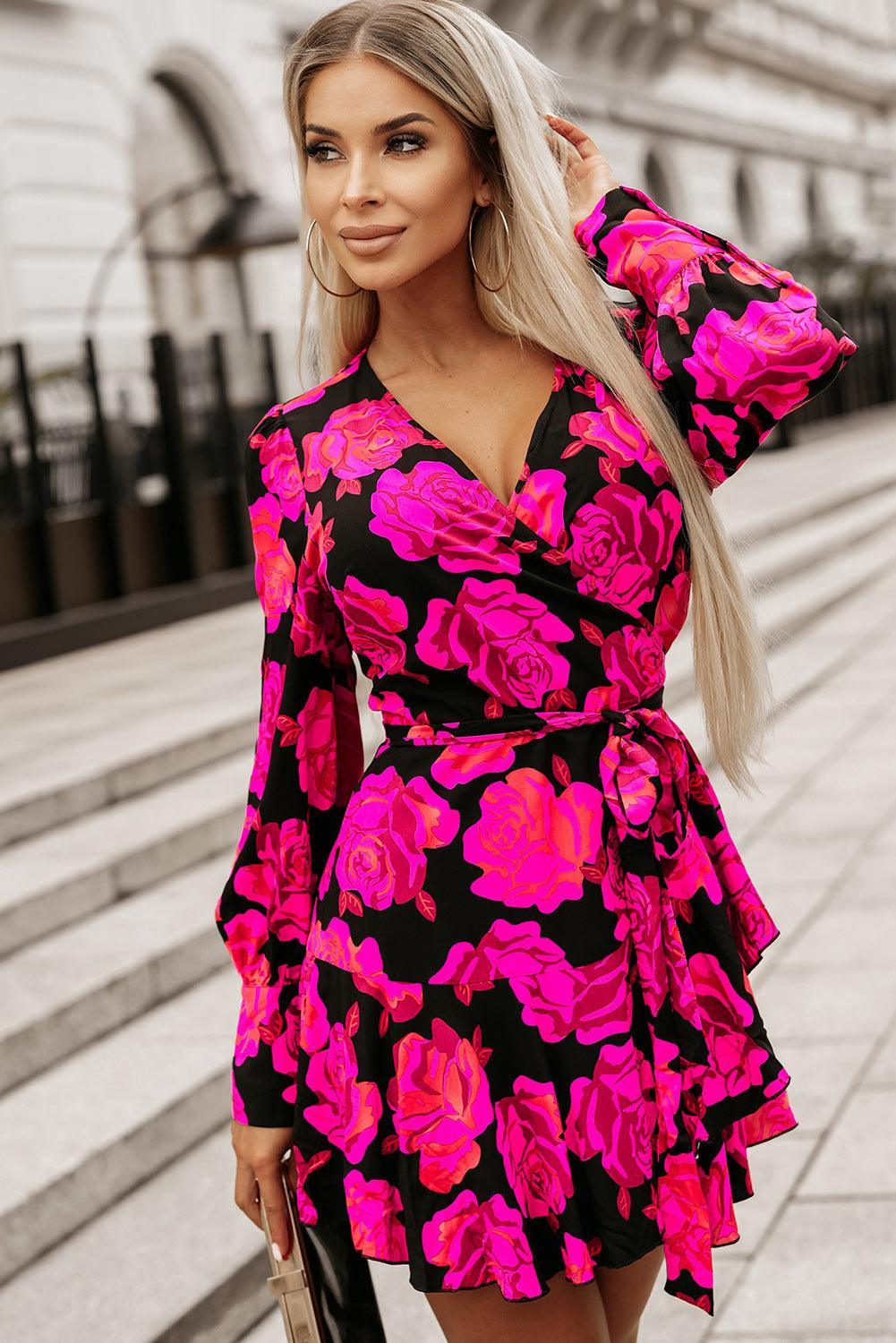 Fleur™ | Wrap Mini Dress with Ruffles