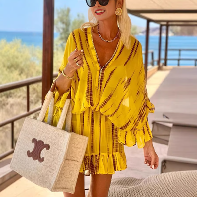 Vera™ | Puff Sleeve Ombre Print Mini Dress