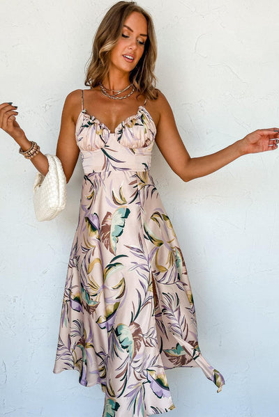 Lana™ | Tropical Dress with Leaf Print