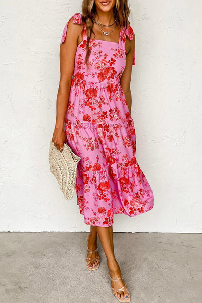 Léa™ | Sleeveless Dress with Ties and Layers