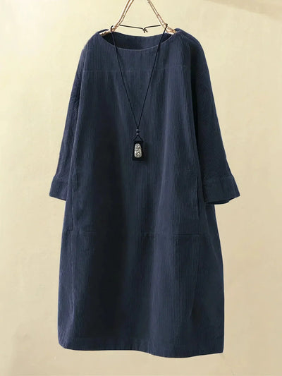 Maya™ | Relaxed Corduroy Midi Dress