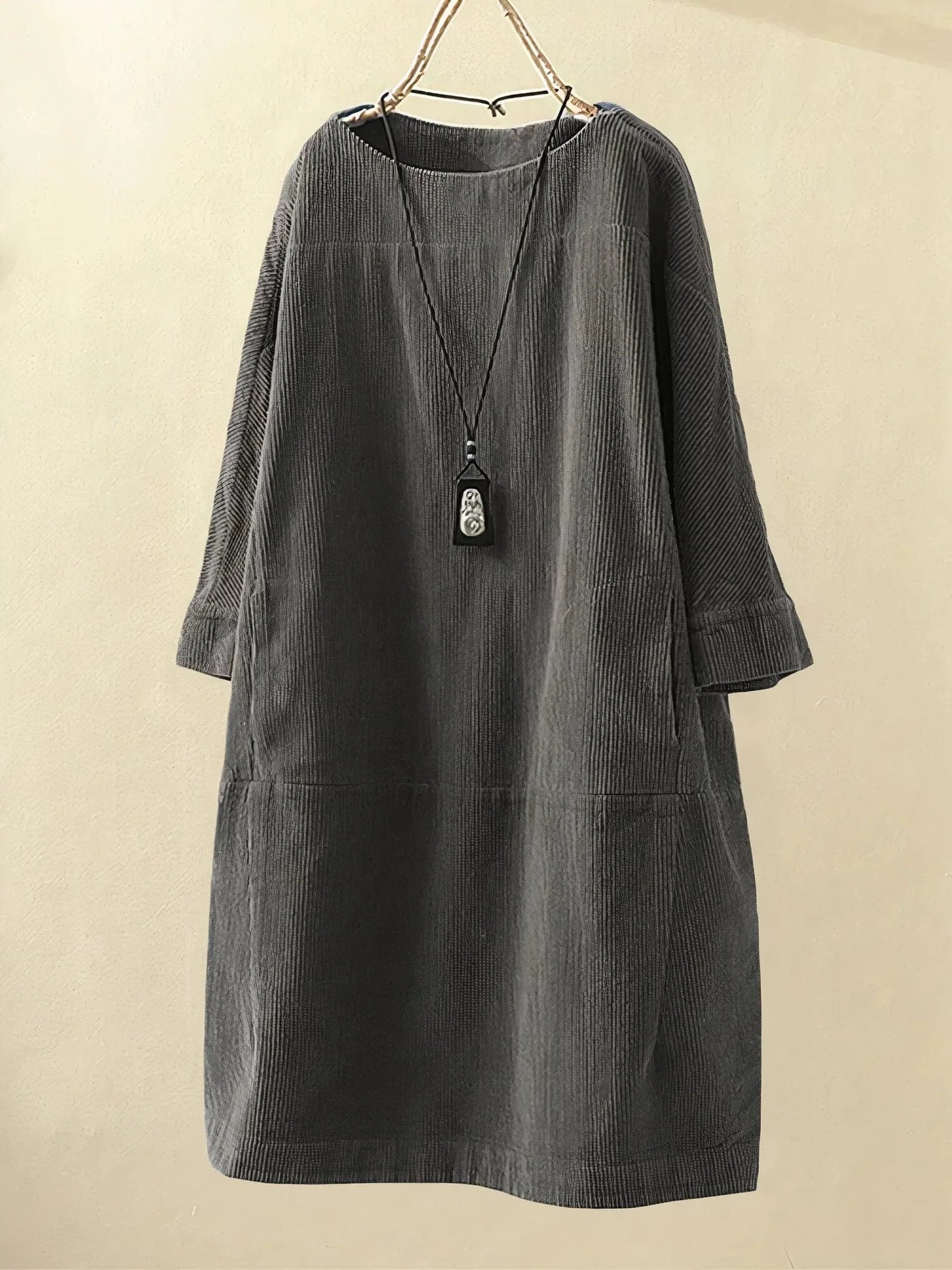 Maya™ | Relaxed Corduroy Midi Dress