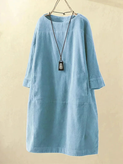 Maya™ | Relaxed Corduroy Midi Dress
