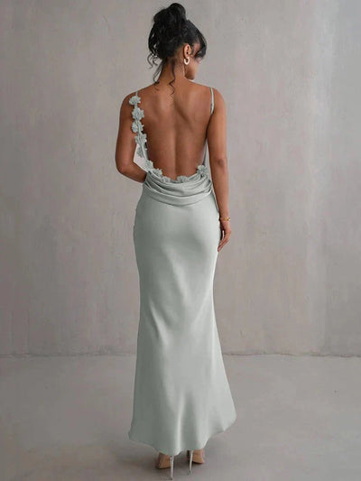Nina™ | Luxe Silk Party Dress with Ruffles