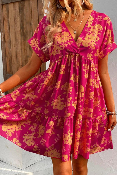 Romy™ | Smock Dress with Rose Print and Layers