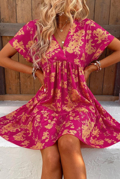 Romy™ | Smock Dress with Rose Print and Layers