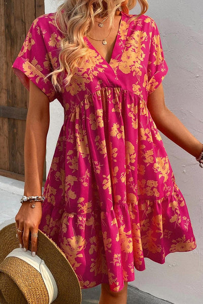 Romy™ | Smock Dress with Rose Print and Layers