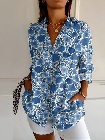 Irene™ | Blouse with Floral Pattern and Buttons