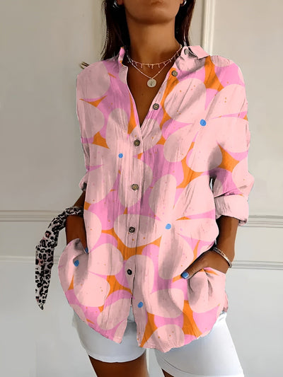 Irene™ | Blouse with Floral Pattern and Buttons
