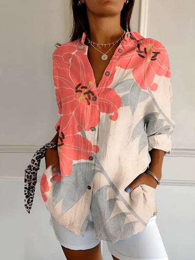 Irene™ | Blouse with Floral Pattern and Buttons