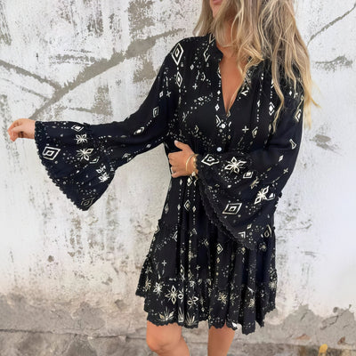 Mara ™ | Trendy Long Sleeve Mini Dress